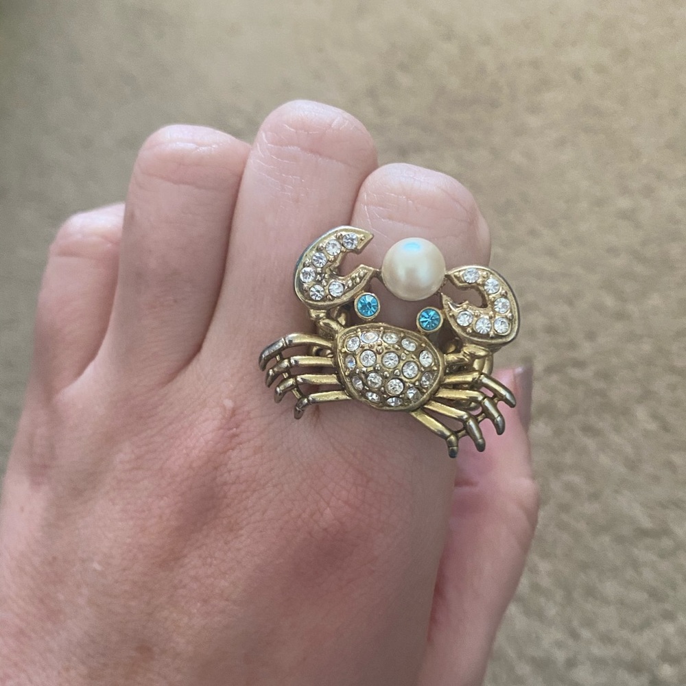 Vintage Betsey Johnson Crab Ring